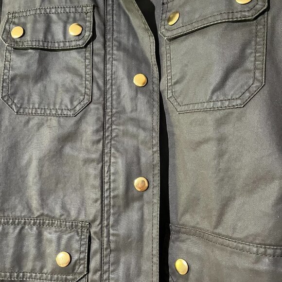 NEW J. Crew BLACK LABEL Downtown Field Utility Jacket Wax Coated Army Green - Picture 5 of 16